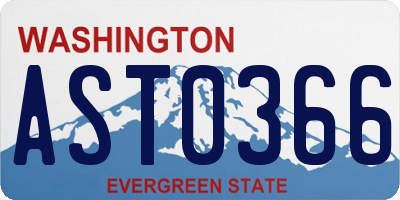 WA license plate AST0366