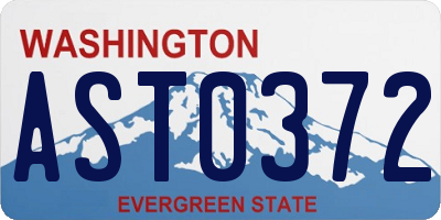 WA license plate AST0372