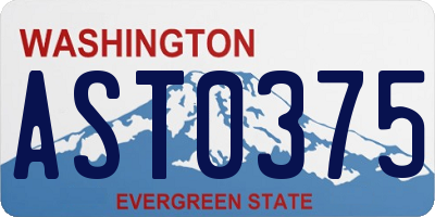 WA license plate AST0375
