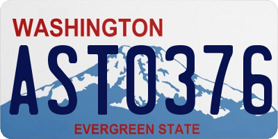 WA license plate AST0376