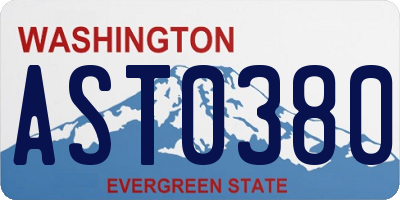 WA license plate AST0380