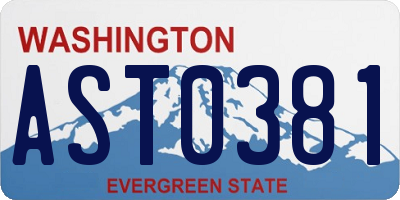 WA license plate AST0381