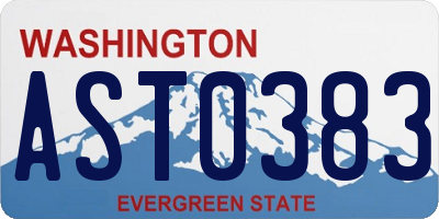 WA license plate AST0383