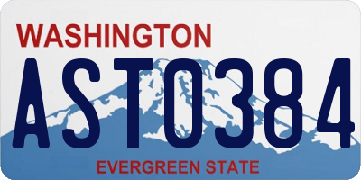 WA license plate AST0384