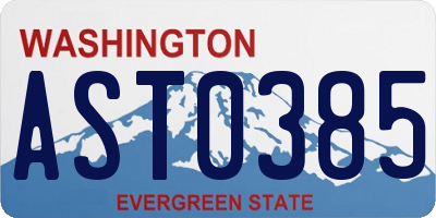 WA license plate AST0385