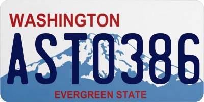 WA license plate AST0386