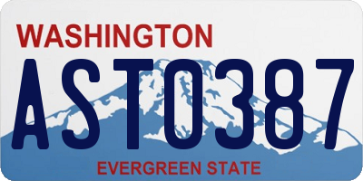 WA license plate AST0387
