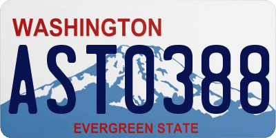 WA license plate AST0388