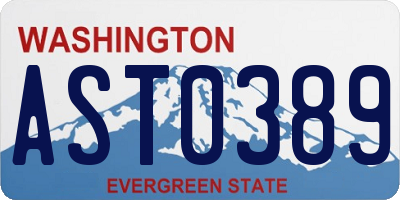 WA license plate AST0389