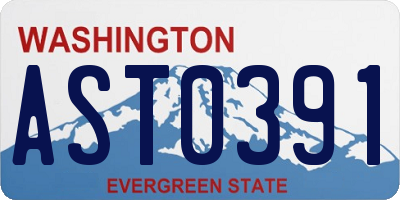 WA license plate AST0391