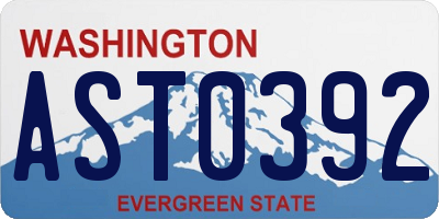 WA license plate AST0392