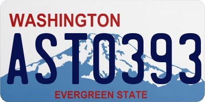 WA license plate AST0393