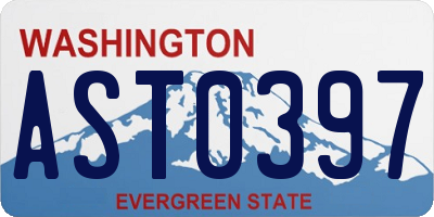 WA license plate AST0397