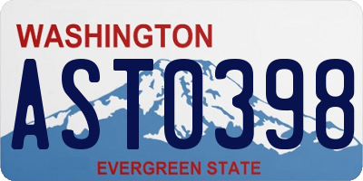 WA license plate AST0398