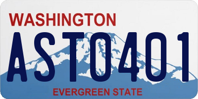 WA license plate AST0401