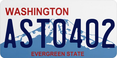 WA license plate AST0402