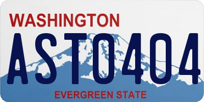 WA license plate AST0404