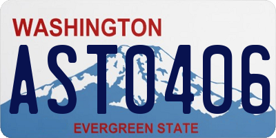 WA license plate AST0406