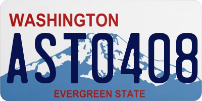 WA license plate AST0408