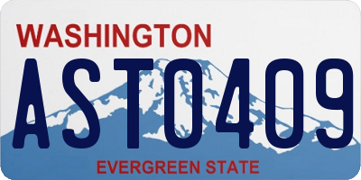 WA license plate AST0409
