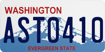 WA license plate AST0410