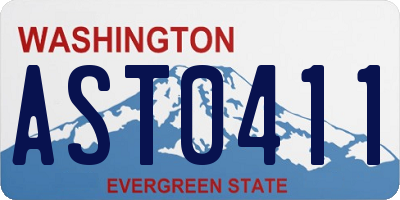 WA license plate AST0411