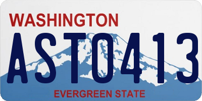 WA license plate AST0413