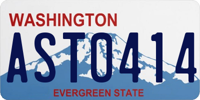 WA license plate AST0414