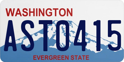 WA license plate AST0415