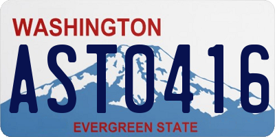 WA license plate AST0416