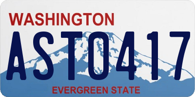 WA license plate AST0417