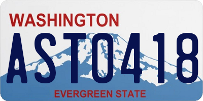 WA license plate AST0418