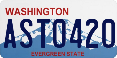 WA license plate AST0420