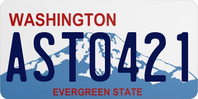 WA license plate AST0421