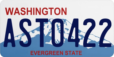 WA license plate AST0422