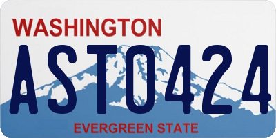 WA license plate AST0424