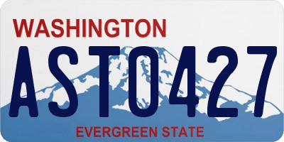 WA license plate AST0427
