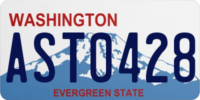 WA license plate AST0428