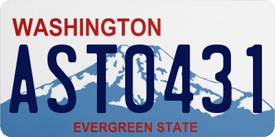 WA license plate AST0431