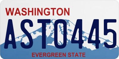 WA license plate AST0445