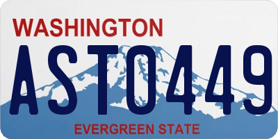WA license plate AST0449