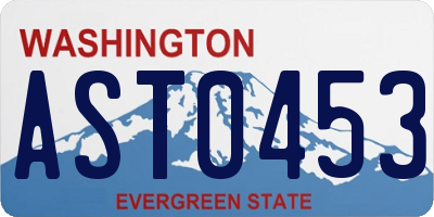 WA license plate AST0453