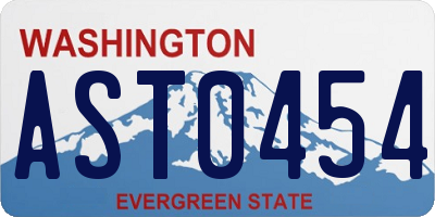 WA license plate AST0454