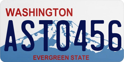WA license plate AST0456