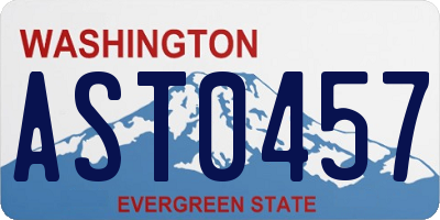 WA license plate AST0457