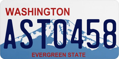 WA license plate AST0458