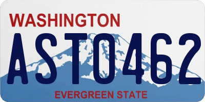 WA license plate AST0462