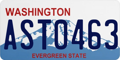 WA license plate AST0463