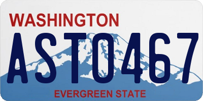 WA license plate AST0467