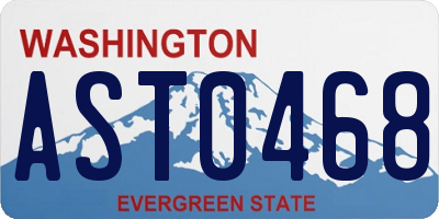 WA license plate AST0468